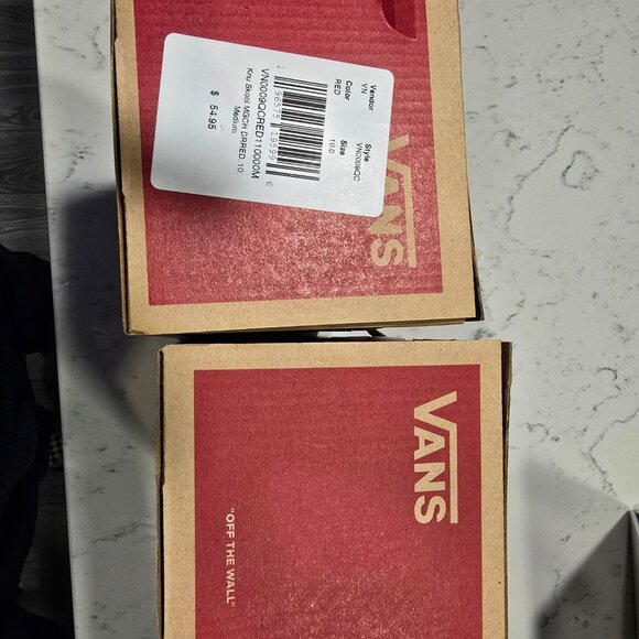 Vans Mega Check Knu Skool Skate Sneakers Shoes Red/White Checkerboard MENS 10 - Picture 2 of 7